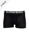 Björn Borg Junior 3-Pack Shorts Solid Black Beauty