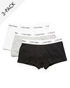Calvin Klein Underwear Cotton Stretch 3-Pack Low Rise Trunk Black/White/Grey