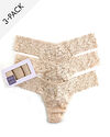 Hanky Panky 3-Pack Signature Lace Low Rice Thong Chai