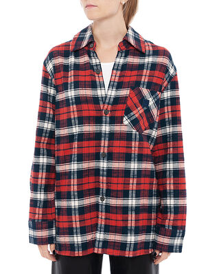 Acne Studios Salak Flannel Face Red/navy