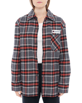 Acne Studios Salak Flannel PC Face Grey/Red