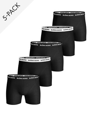 Björn Borg 5P Shorts Noos Solids Black