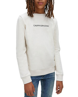Calvin Klein Jeans Junior Embroidered Logo Sweatshirt Whitecap Gray