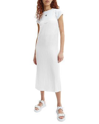 Calvin Klein Jeans Glazed Fabric Maxi Dress Bright White