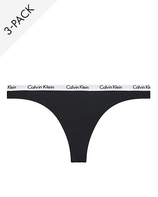 Calvin Klein Underwear 3-Pack Carousel Thongs Black/Black/Black