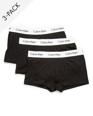 Calvin Klein Underwear 3-Pack Cotton Stretch Low Rise Trunk Black/Black/Black