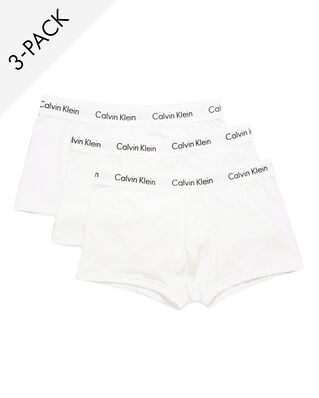 Calvin Klein Underwear Cotton Stretch 3-Pack Low Rise Trunk White/White/White