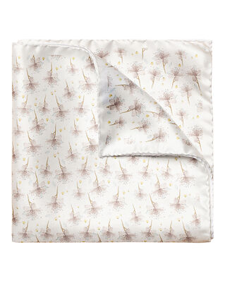 Eton Gray Floral Silk Pocket Square
