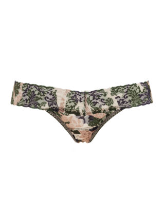 Hanky Panky Lwr Thong Signature Lace Taupe Green