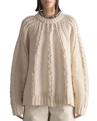 Hope Cable Sweater Bone White Wool