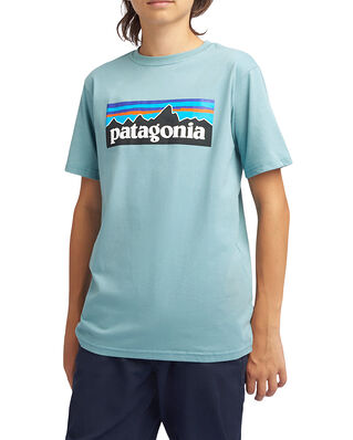 Patagonia Junior Regenerative Organic Certified Cotton P-6 Logo T-Shirt Upwell Blue