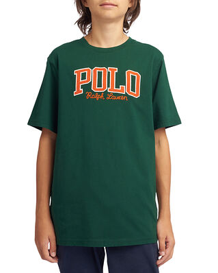 Polo Ralph Lauren Junior Corduroy-Logo Cotton Jersey T-Shirt Green