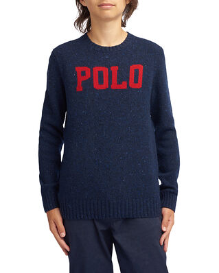 Polo Ralph Lauren Junior Logo Wool-Blend Jumper New Navy Donegal