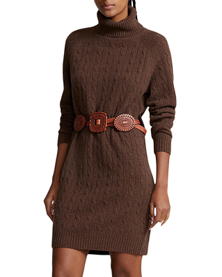 Polo Ralph Lauren Cable Wool-Cashmere Roll Neck Dress
