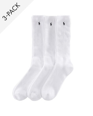 Polo Ralph Lauren 3-Pack Crew Socks White