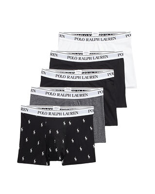 Polo Ralph Lauren 5-Pack Classic Stretch Cotton Trunk White /Black /Black /Grey /Black