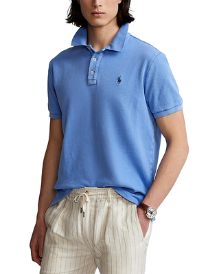 Polo Ralph Lauren Custom Slim Fit Spa Terry Polo Shirt Harbor Island Blue