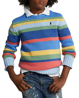 Polo Ralph Lauren Junior Long Sleeve Crew Neck Polo Sweater Pullover Multi Stripe