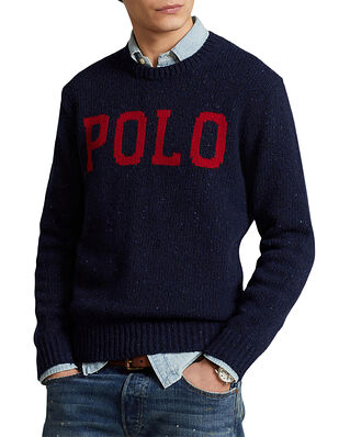 Polo Ralph Lauren Logo Wool-Blend Jumper New Navy Donegal