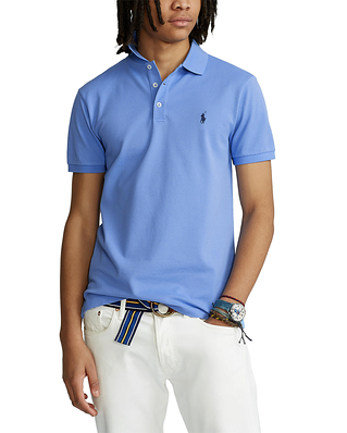 Polo Ralph Lauren Slim Fit Mesh Polo Shirt Harbor Island Blue