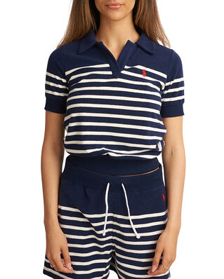 Polo Ralph Lauren Striped Terry Polo Shirt Navy