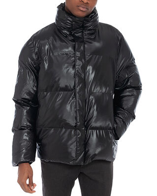 Rains Boxy Puffer Jacket Shiny Black