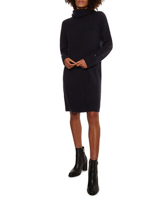 Tommy Hilfiger Softwool Cable Roll-Neck Dress Desert Sky