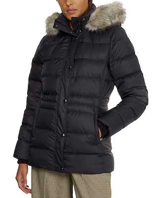 Tommy Hilfiger Tyra Down Jacket With Fur Black