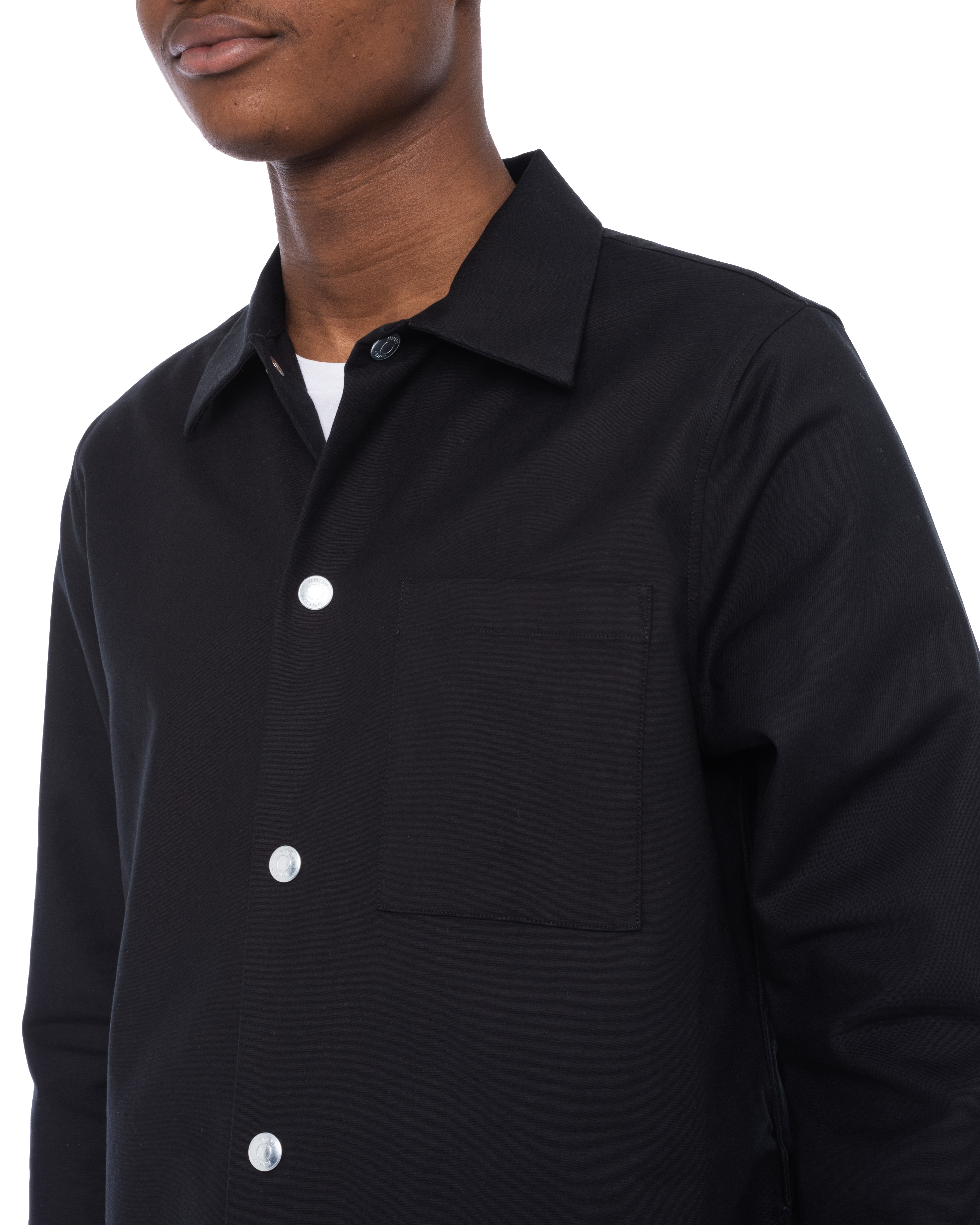 NN07 Basim 1386 Regular Cotton Overshirt Black Skjortjackor 