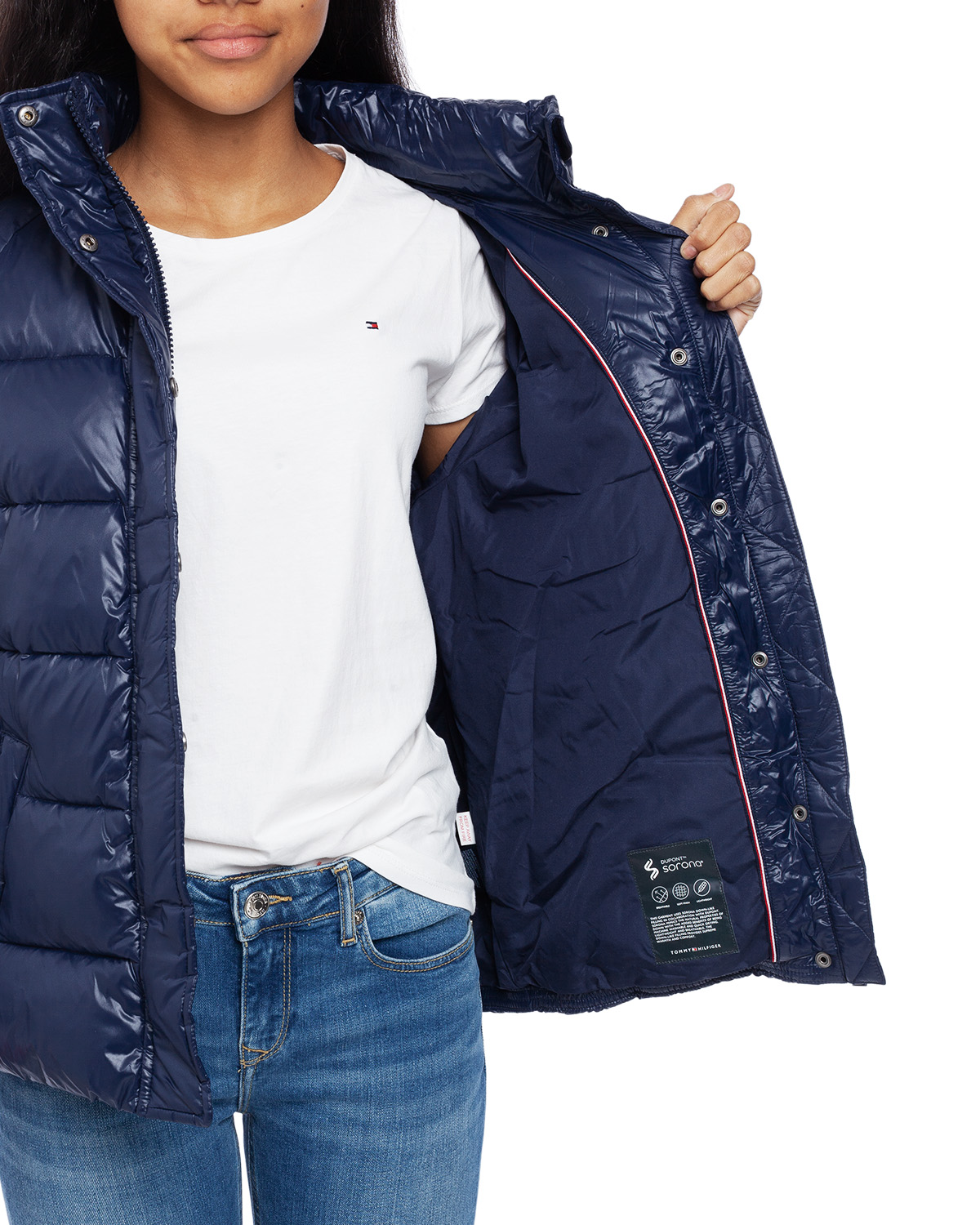 tommy hilfiger high shine puffer